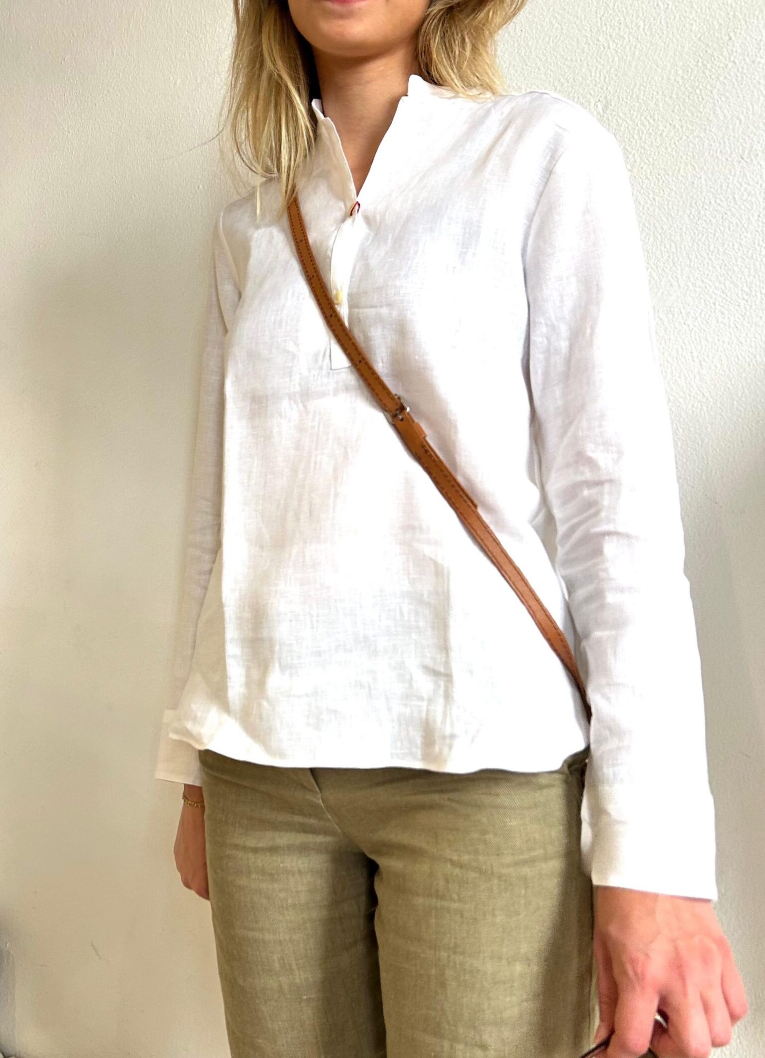 camicia da donna manica lunga lino bianco Elisa Risi Milano