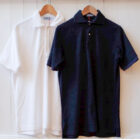 polo mezzamanica costanza spugna blu e bianca