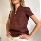camicia donna manica corta lino Fedra Risi Milano