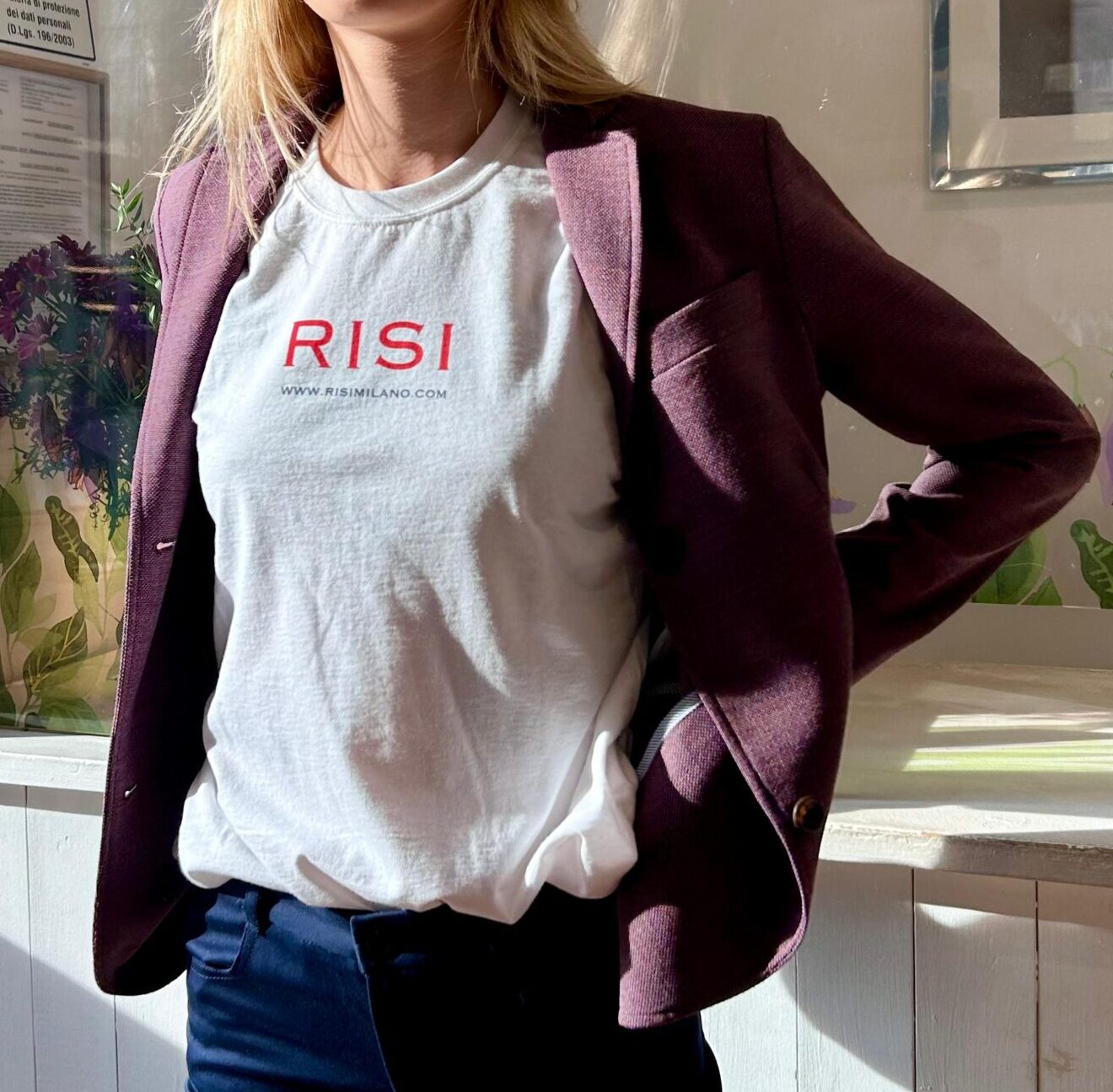 maglietta cotone unisex logo Risi t-shirt Alessandra Risi Milano