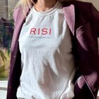maglietta cotone manica corta unisex logo RISI t-shirt modello Alessandra RISI Milano