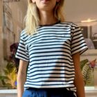 maglietta maniche corte in cotone a righe t-shirt Lavinia Risi Milano
