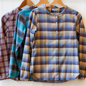 camicia da donna a girocollo varianti flanella Wanda Risi Milano