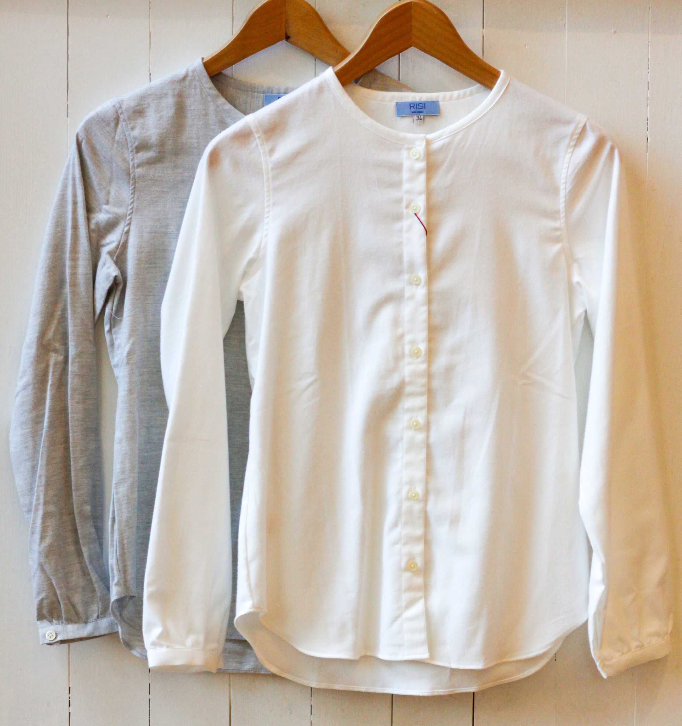 camicia da donna a girocollo varianti flanella Wanda Risi Milano