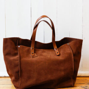 borsa a spalla grande in suede e cuoio Gigliola Risi Milano
