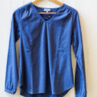 camicia donna manica lunga scollo a V in flanella Elettra Risi Milano