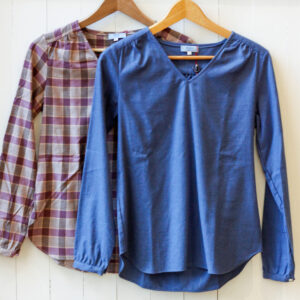 camicia donna manica lunga scollo a V in flanella Elettra varianti Risi Milano