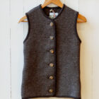 Gilet Sarner da donna classico in lana marrone Uboldo Risi Milano