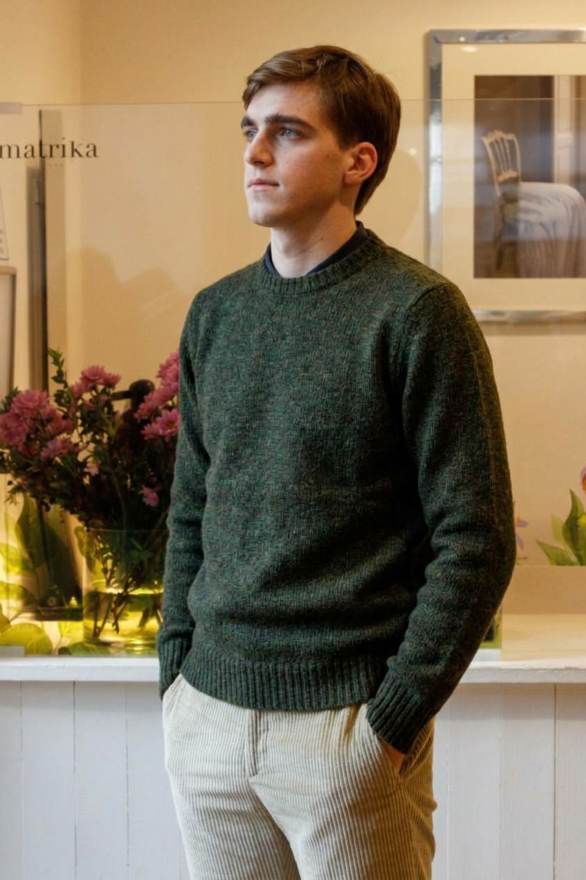 Maglione da uomo in lana shetland pullover modello Corrado RISI Milano