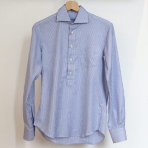 camicia uomo collo francese abbottonatura a polo 5 bottoni Lucia Risi Milano
