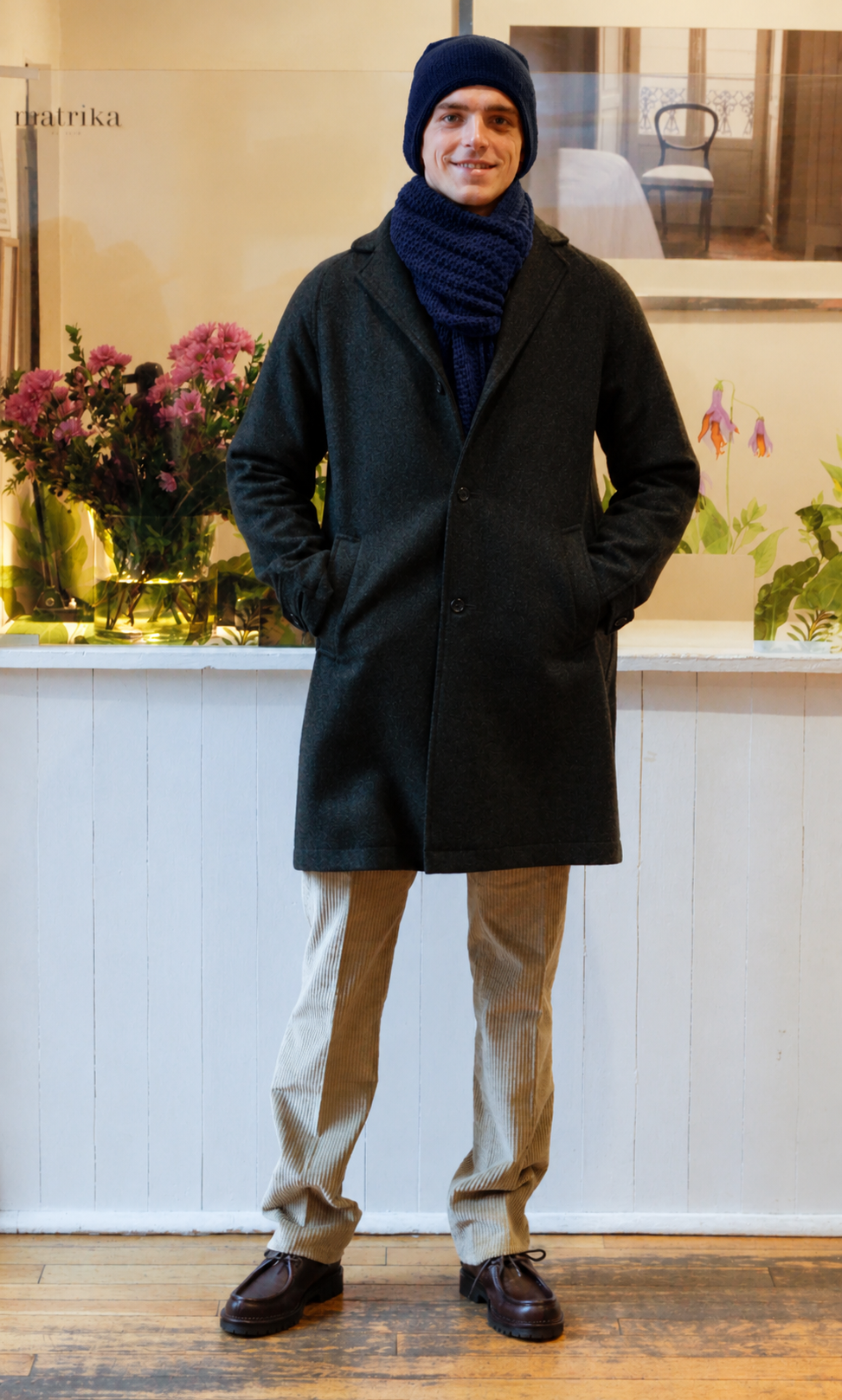 cappellino in lana e cashmere modello Italo e sciarpa lana e cashmere modello Vera RISI Milano