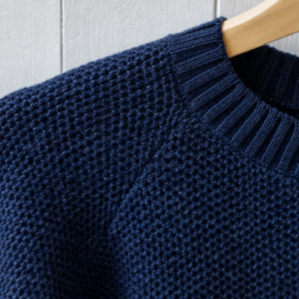 maglione girocollo da uomo pura lana lavorazione nido d'ape modello Eugenio RISI Milano