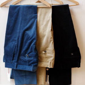 Pantaloni da uomo senza pinces in velluto Carlo Risi Milano