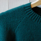 maglione girocollo da uomo pura lana lavorazione nido d'ape modello Eugenio Risi Milano