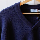 Maglione scollo a V da uomo pura lana lavorazione nido d'ape modello Arturo RISI Milano