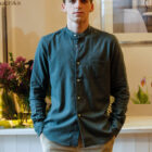 Camicia da uomo con collo alla coreana modello Marta RISI Milano