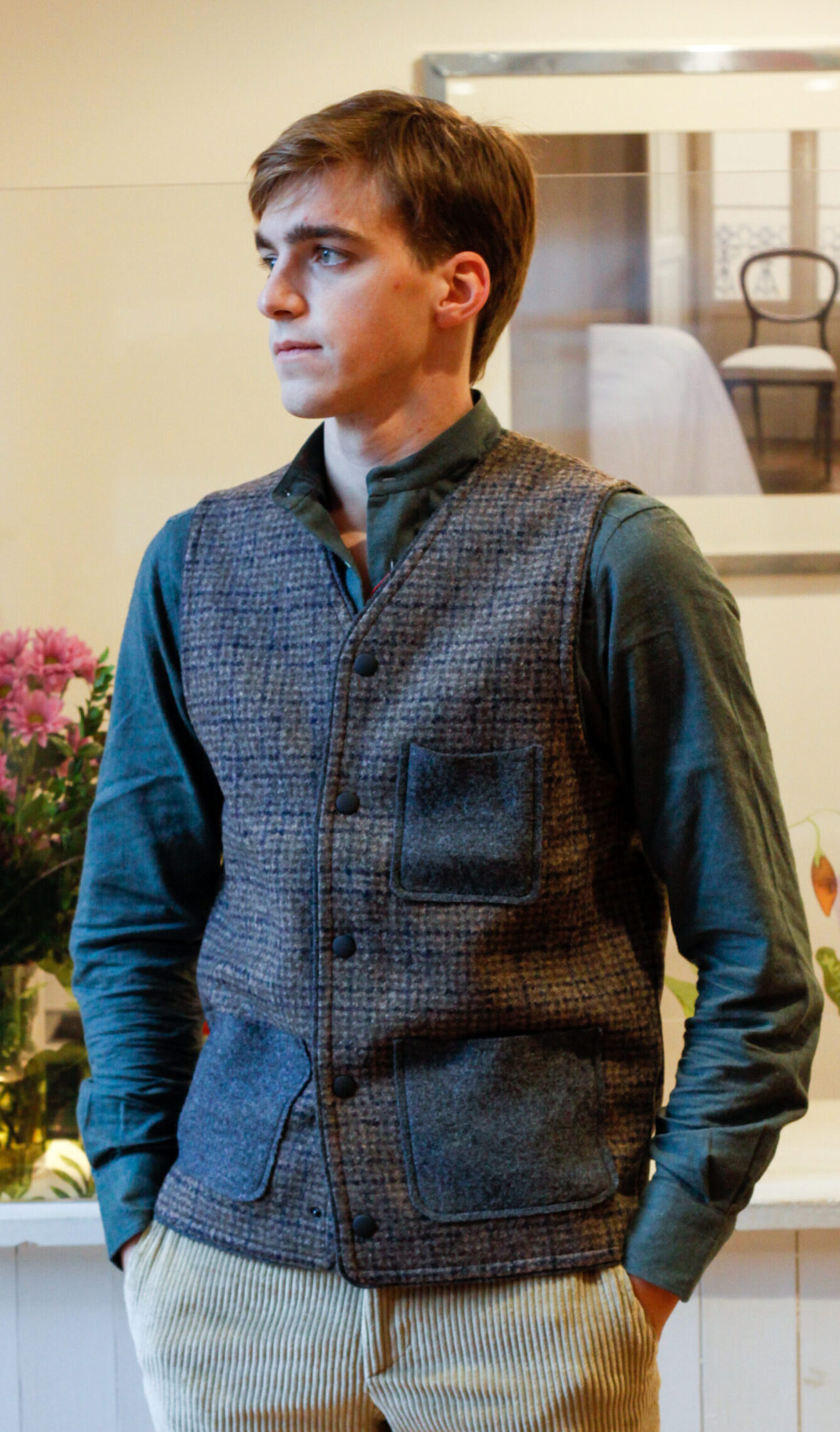 Gilet in lana cotta da uomo modello Enzo RISI Milano