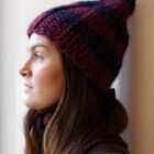 cappellino in lana lavorato a maglia grossa modello Ilario sciarpa in lana e cashmere modello Aquilina RISI Milano