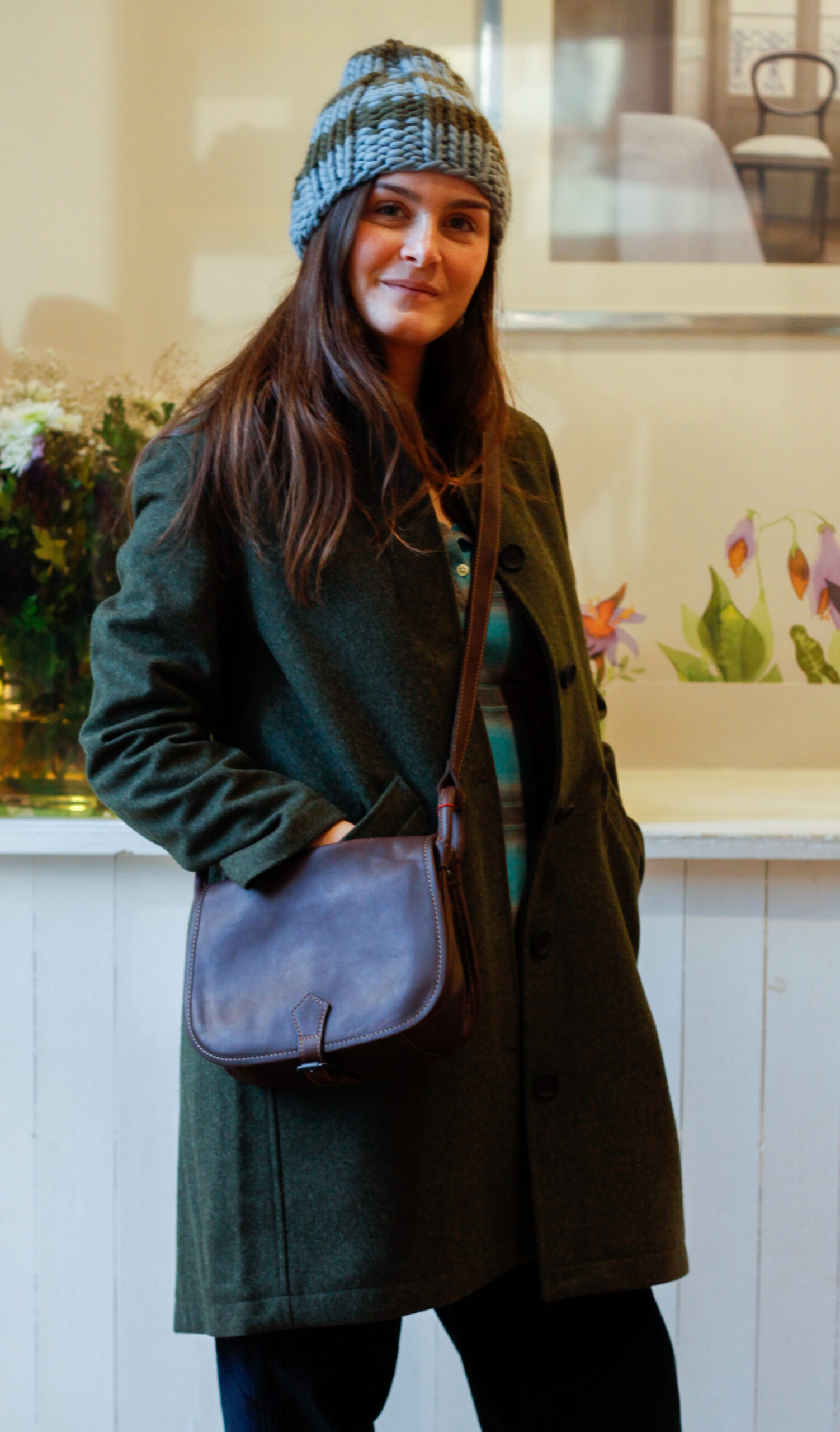 borsetta a tracolla postina in pelle modello Tecla RISI Milano