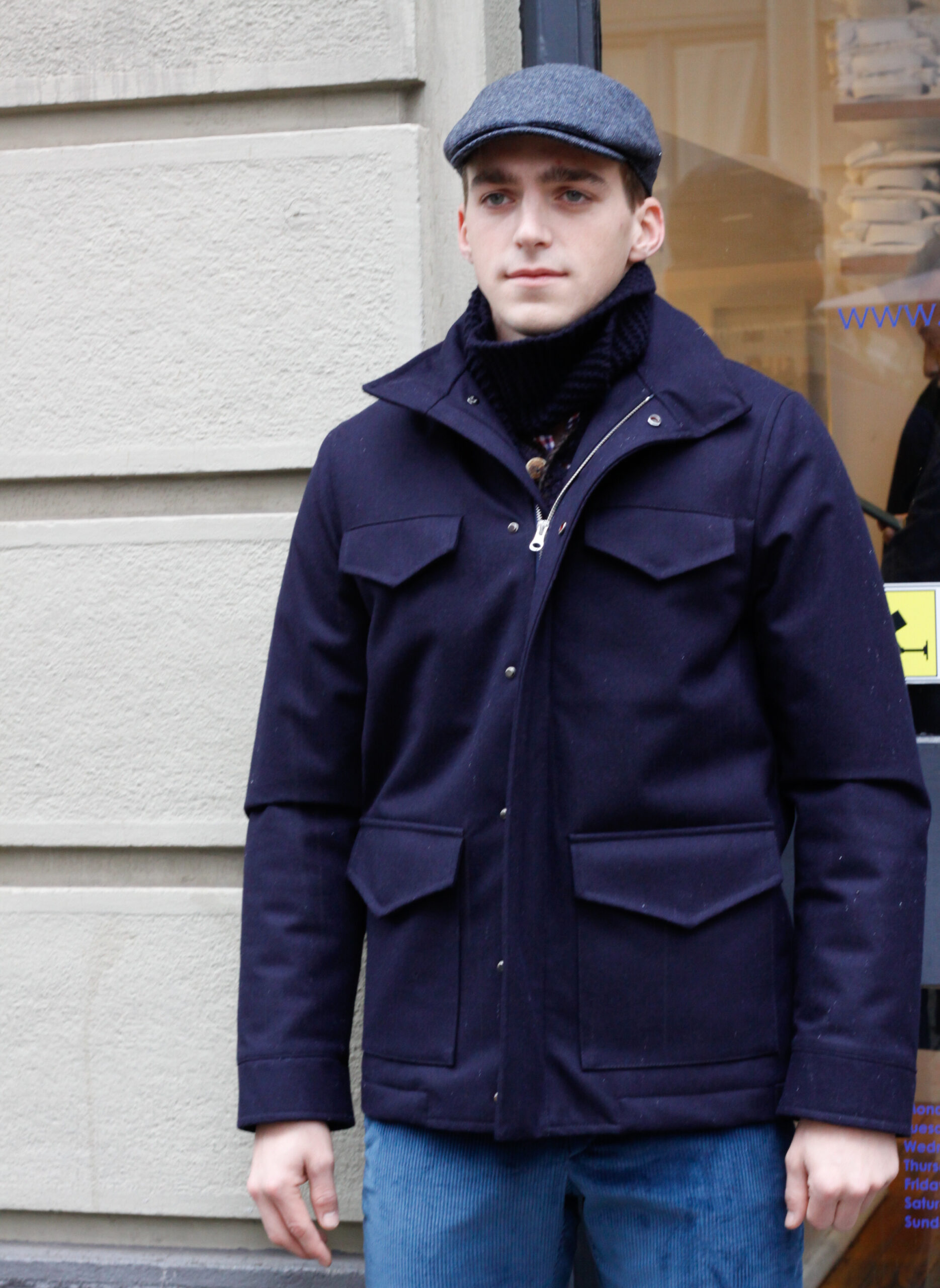 Giacca field jacket pesante invernale uomo lana modello Tullio e coppola in tweed di lana modello Micol RISI Milano