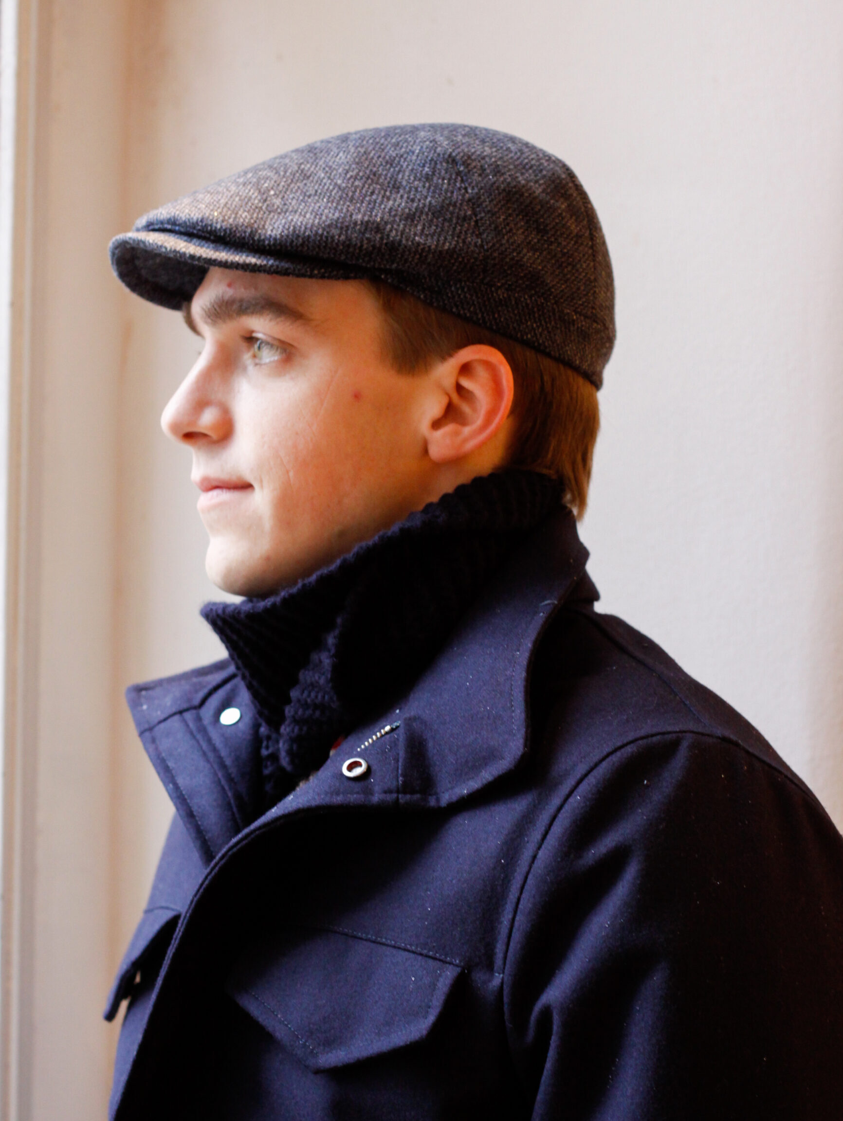 Giacca field jacket pesante invernale uomo lana modello Tullio e coppola in tweed di lana modello Micol RISI Milano