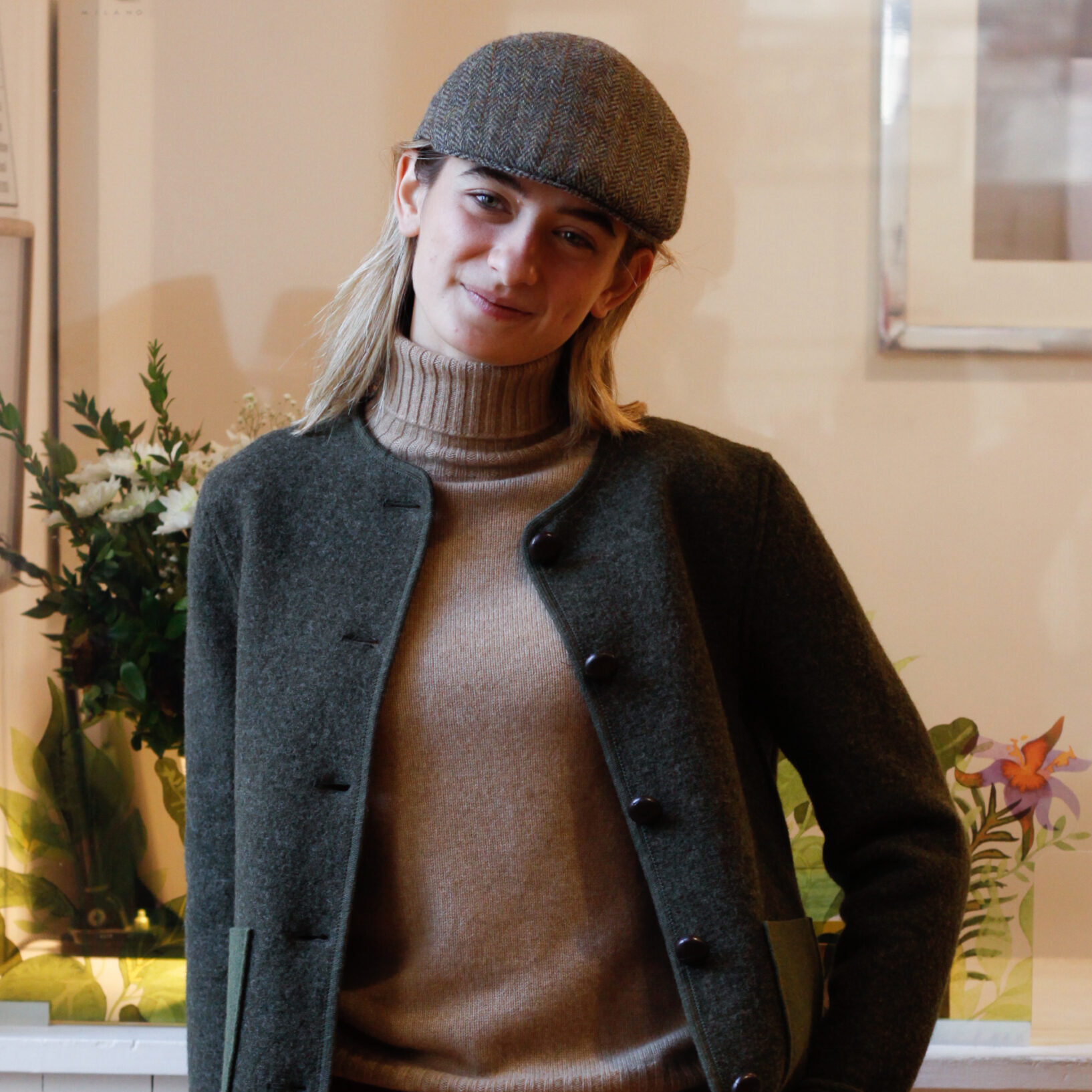 coppola in lana tweed modello Micol RISI Milano