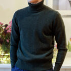 Maglione da uomo collo alto lana e cashmere pullover modello Sergio RISI Milano