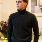 Maglione da uomo collo alto lana e cashmere pullover modello Sergio RISI Milano