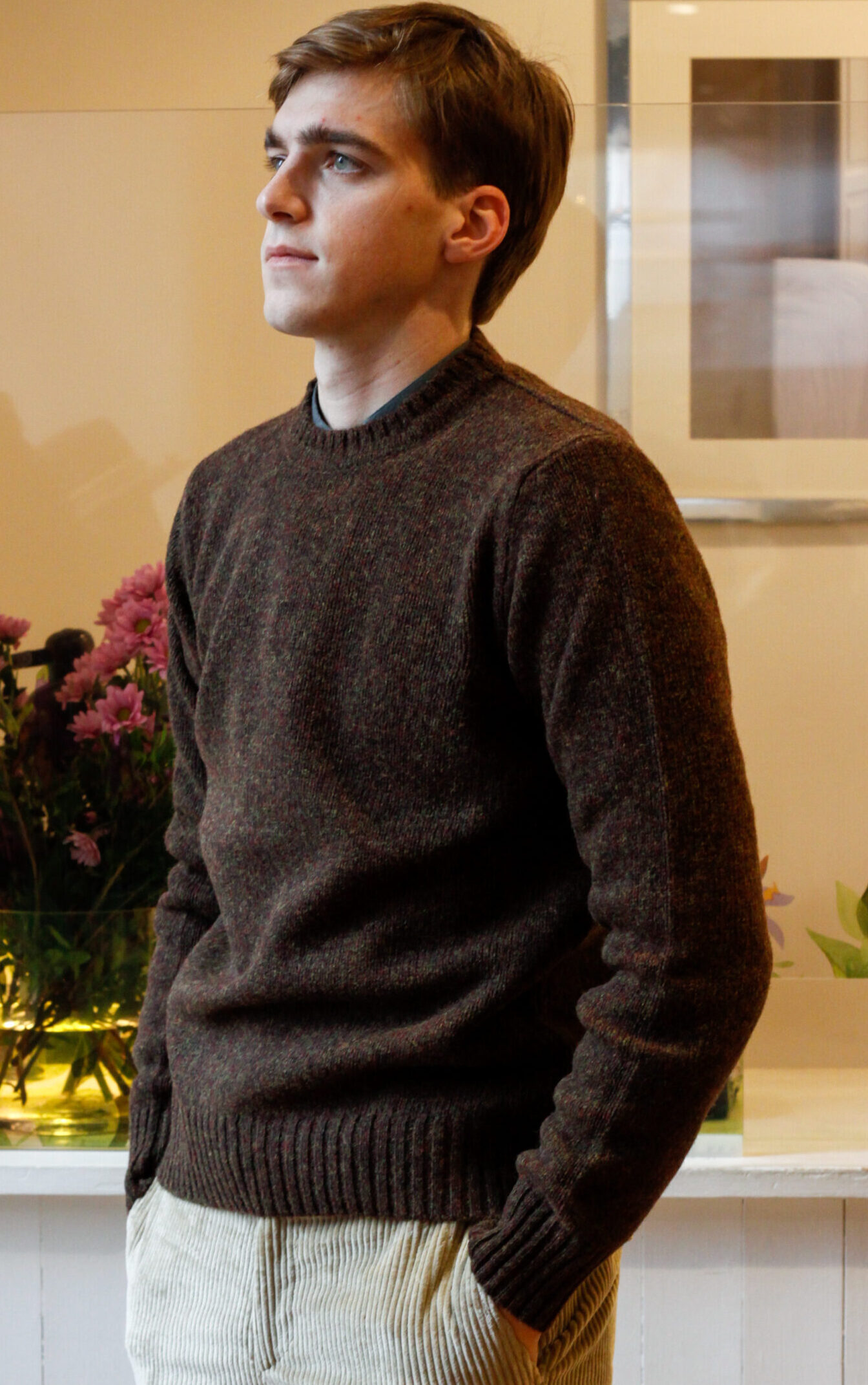 Maglione da uomo in lana shetland pullover modello Corrado RISI Milano