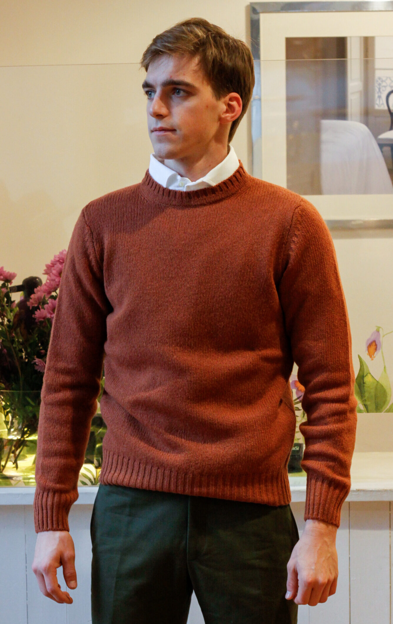 Maglione da uomo in lana shetland pullover modello Corrado RISI Milano