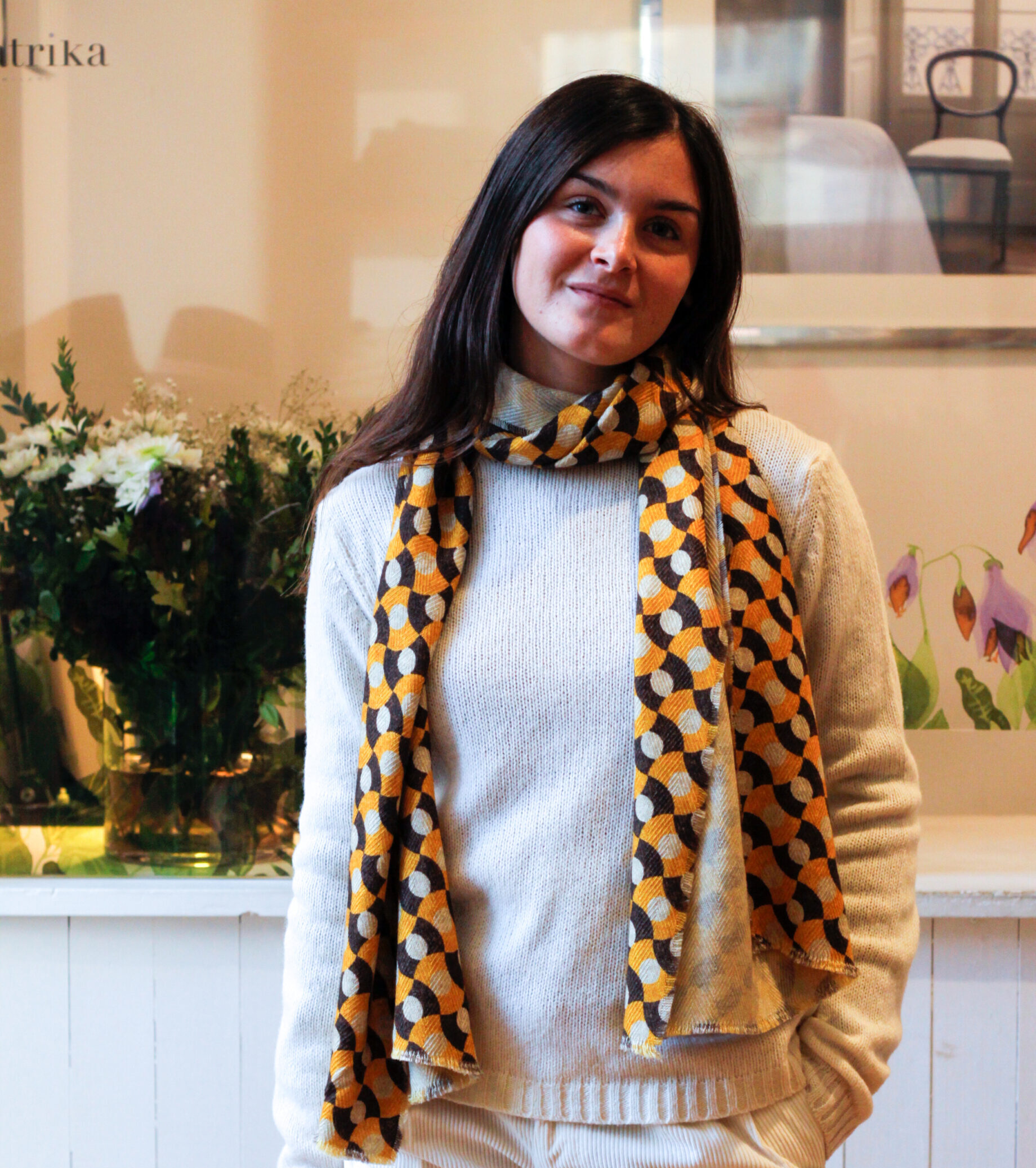 Sciarpa lana fantasia modello Gertrude RISI Milano