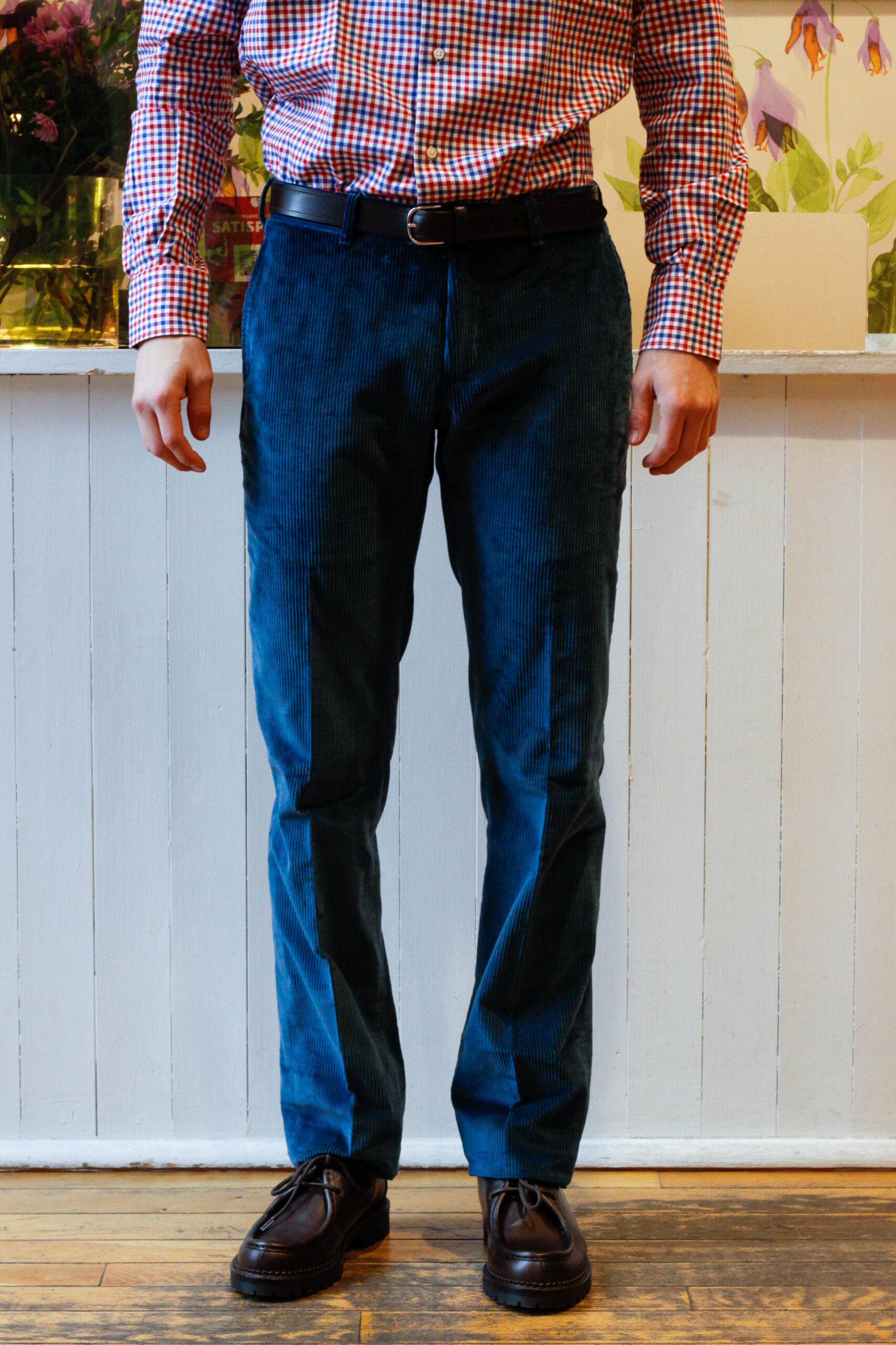 Pantaloni da uomo senza pinces invernali taglio dritto modello Carlo RISI Milano