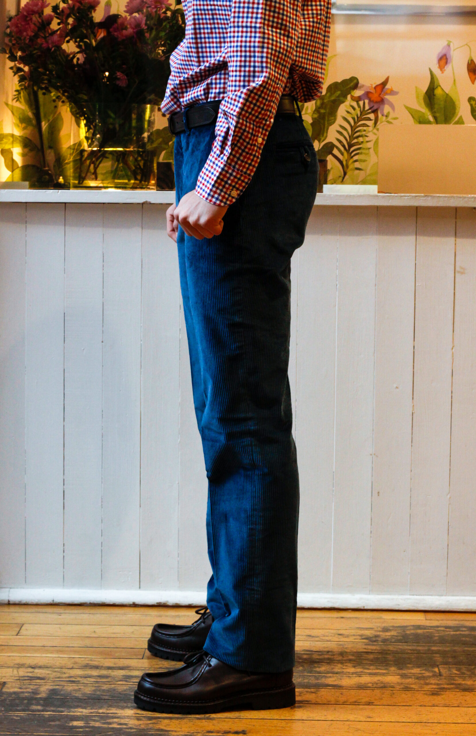 Pantaloni da uomo senza pinces invernali taglio dritto modello Carlo RISI Milano