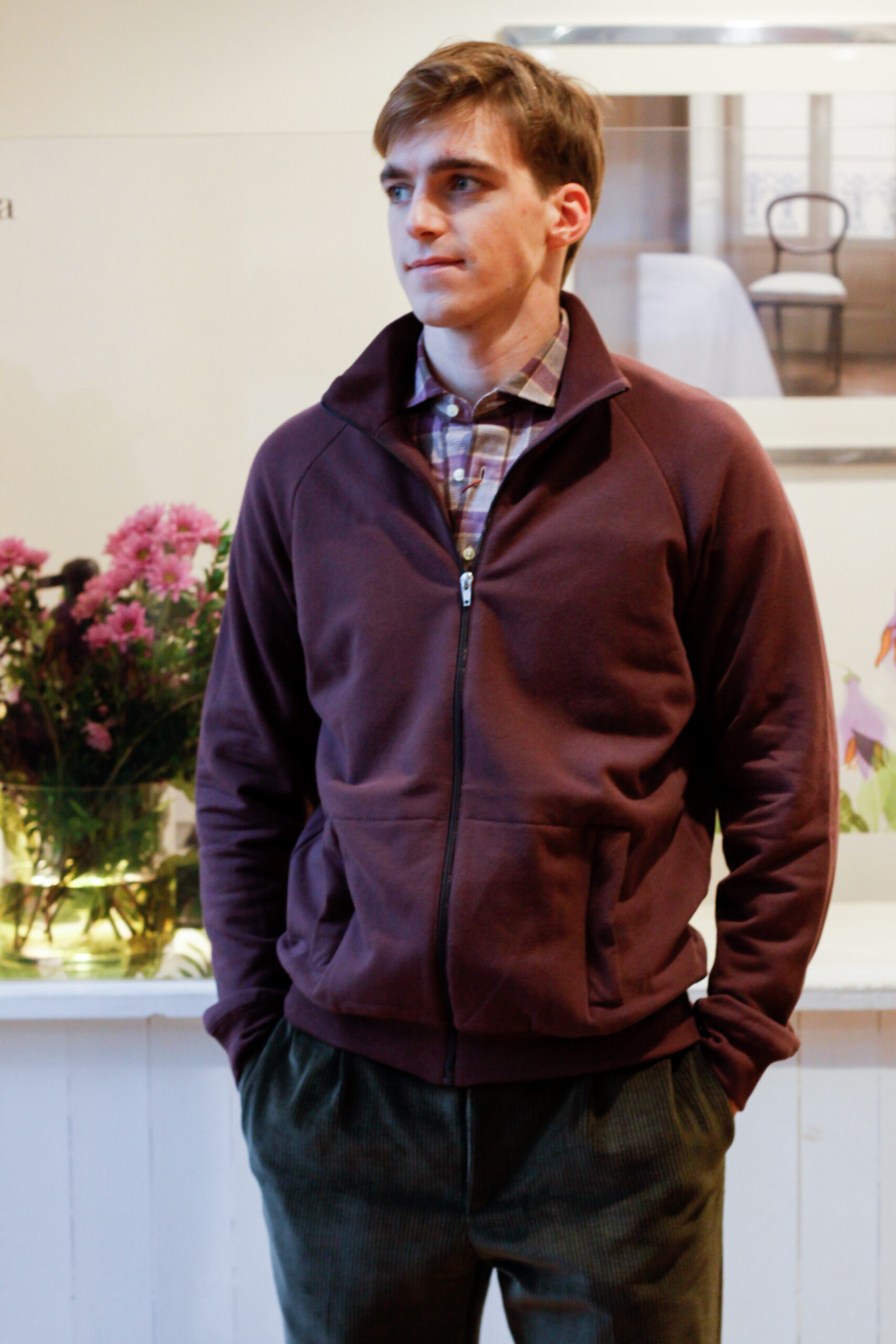 Felpa pesante da uomo aperta davanti con zip modello Rita RISI Milano