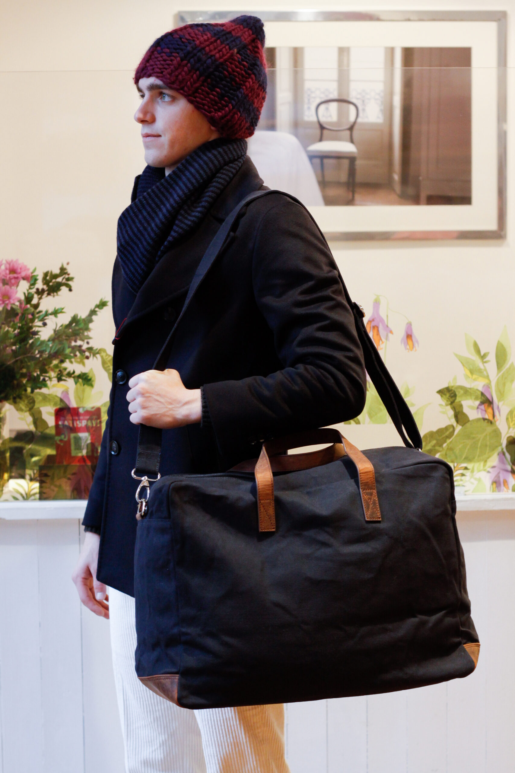 Peacot giacca da marinaio uomo cashmere e lana modello Federico e borsa da weekend modello Lulù RISI Milano