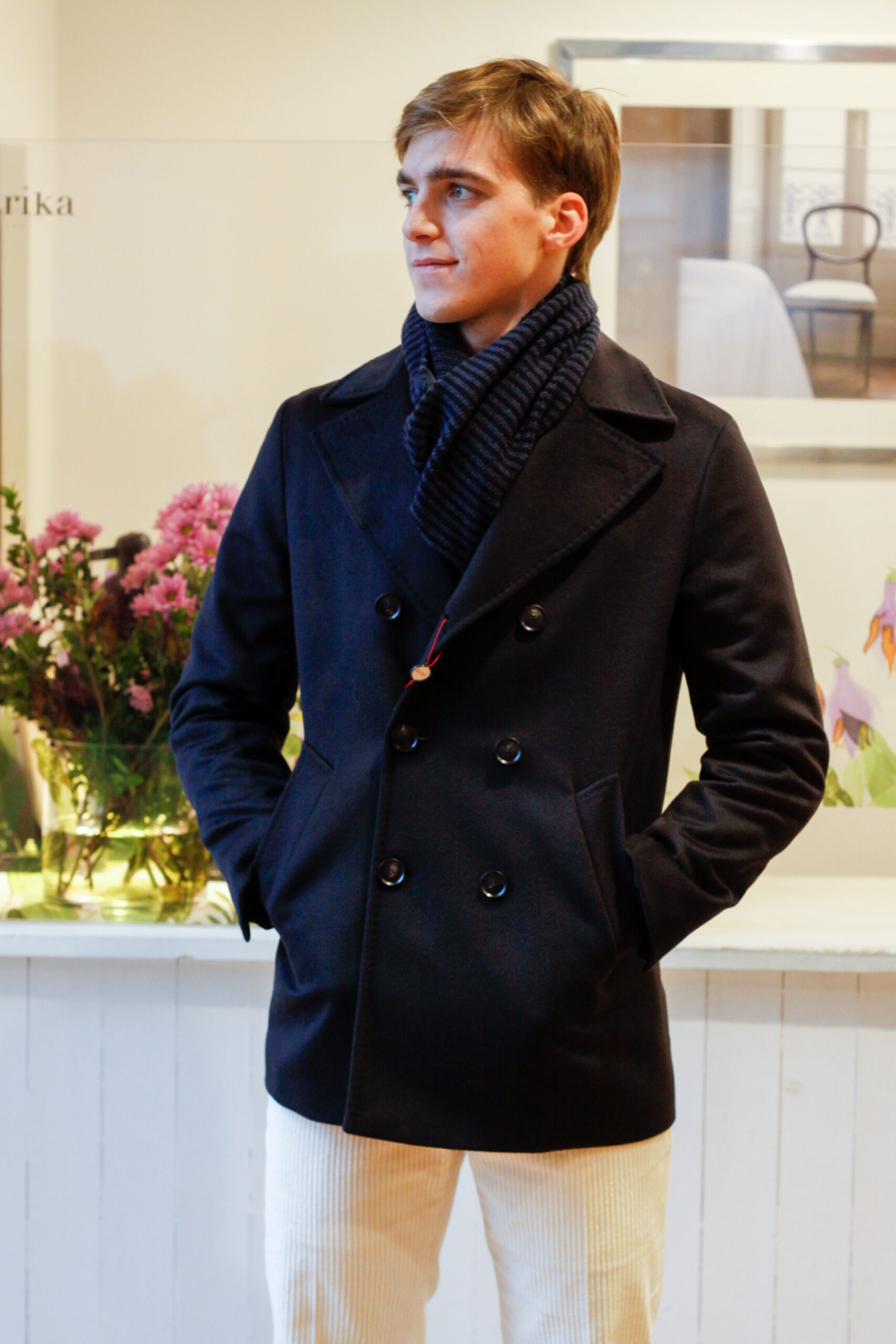 Peacot giacca da marinaio uomo cashmere e lana modello Federico RISI Milano