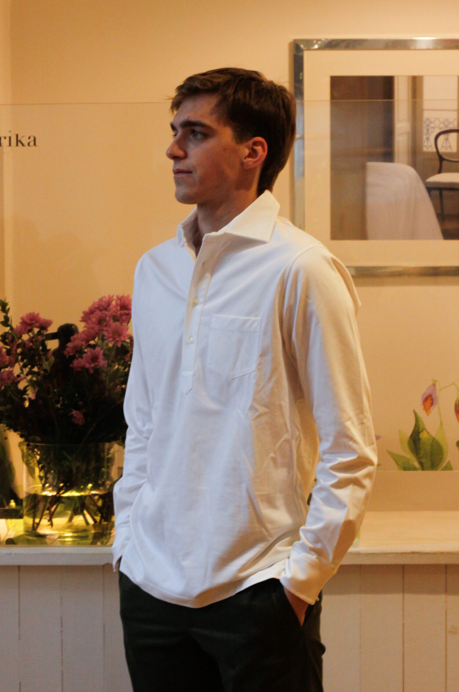 polo da uomo a manica lunga 4 bottoni modello Agata RISI Milano