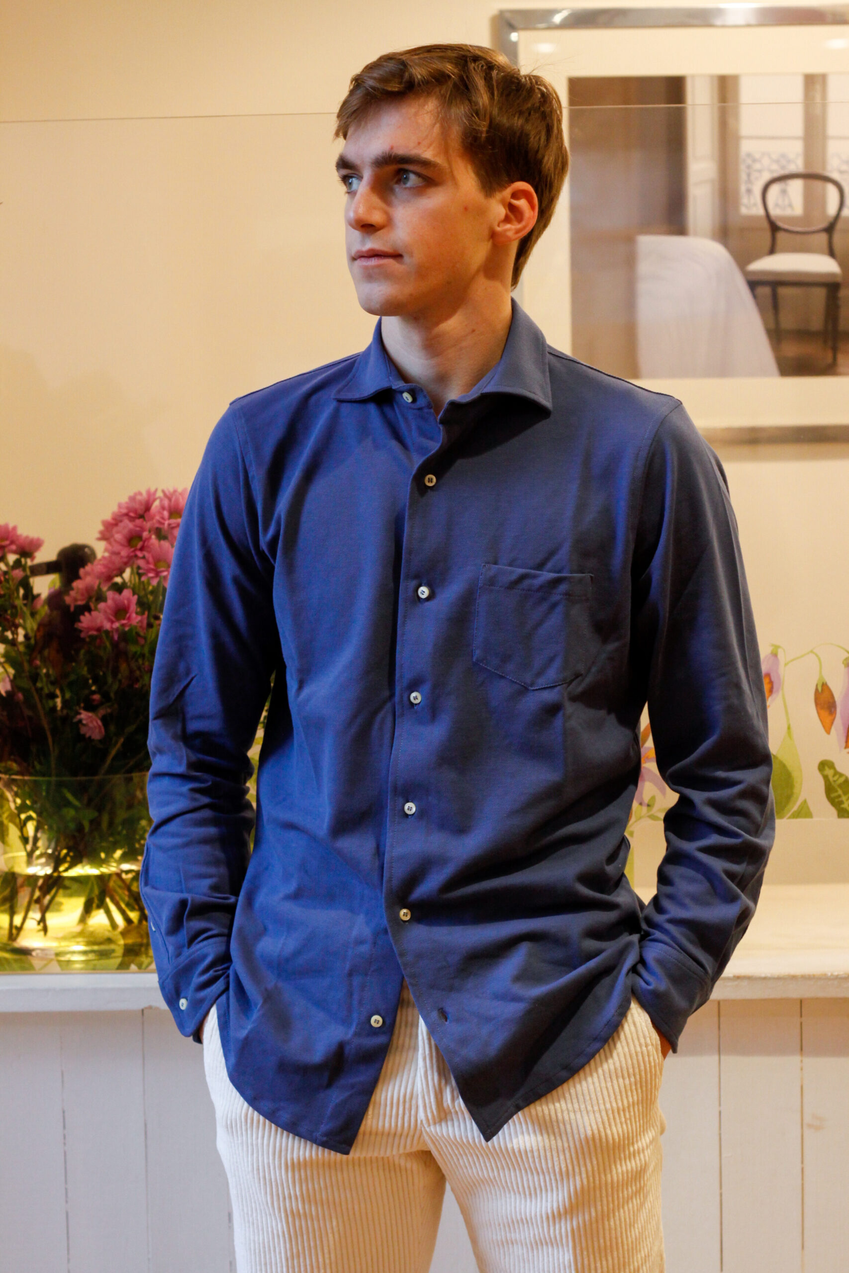 Polo da uomo con allacciatura a camicia modello Ines RISI Milano