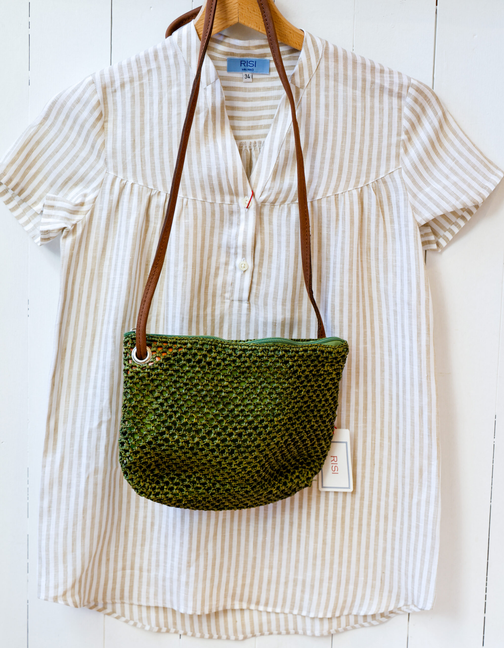 borsa a tracolla vimini piccola vari colori modello Chiara negozio RISI Milano