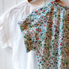 Camicia da donna in cotone leggero manica corta girocollo con bottone dietro modello Lillibeth RISI Milano