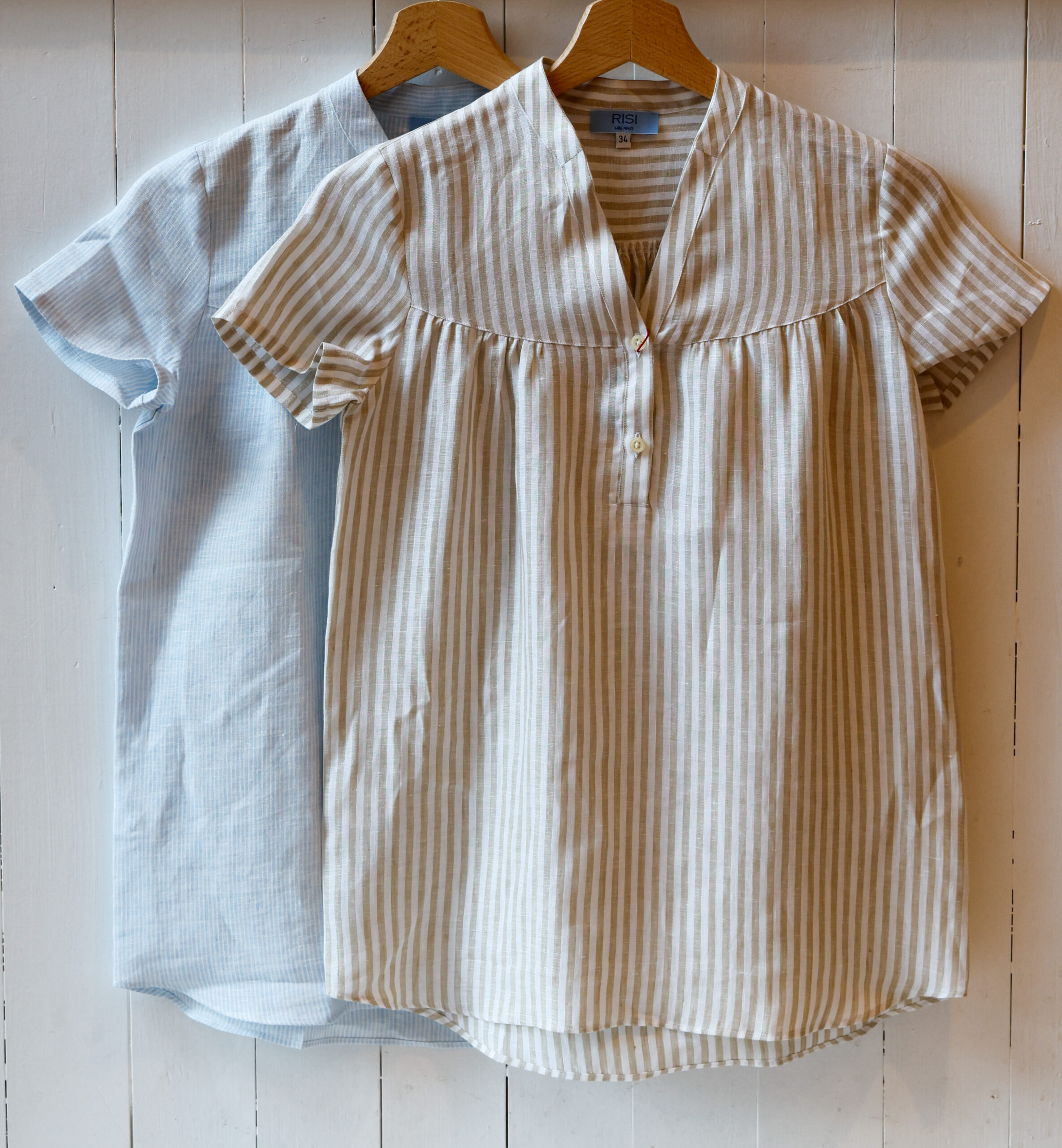 camicia donna in lino con pinces modello Maddalena RISI Milano