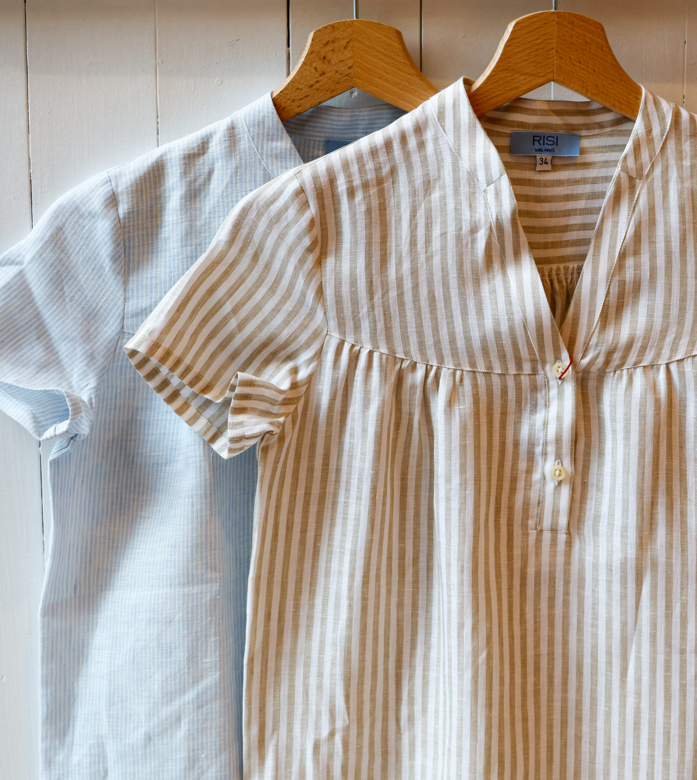 camicia donna in lino con pinces modello Maddalena RISI Milano