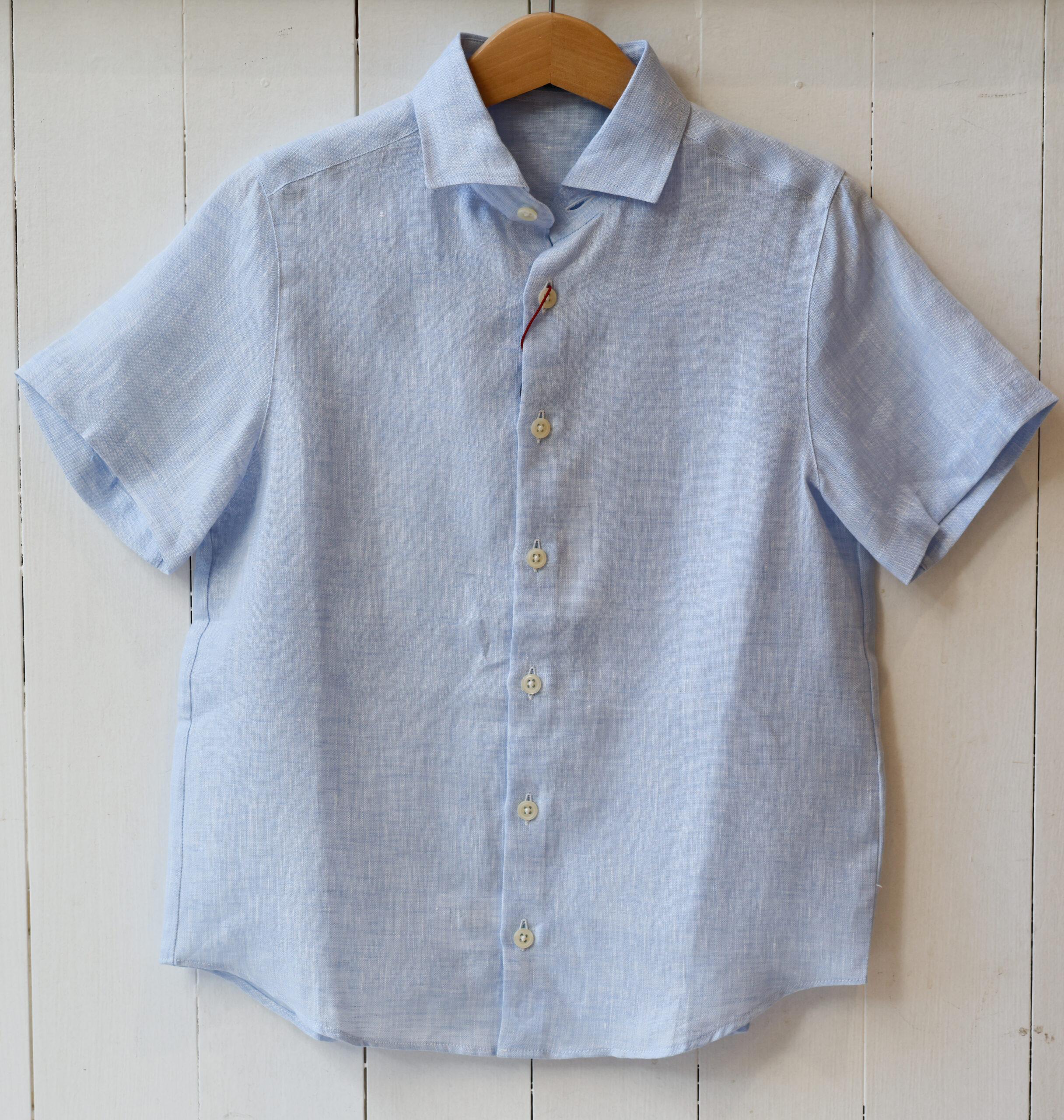 camicia bambini manica corta in lino modello Fiorenza negozio RISI Milano