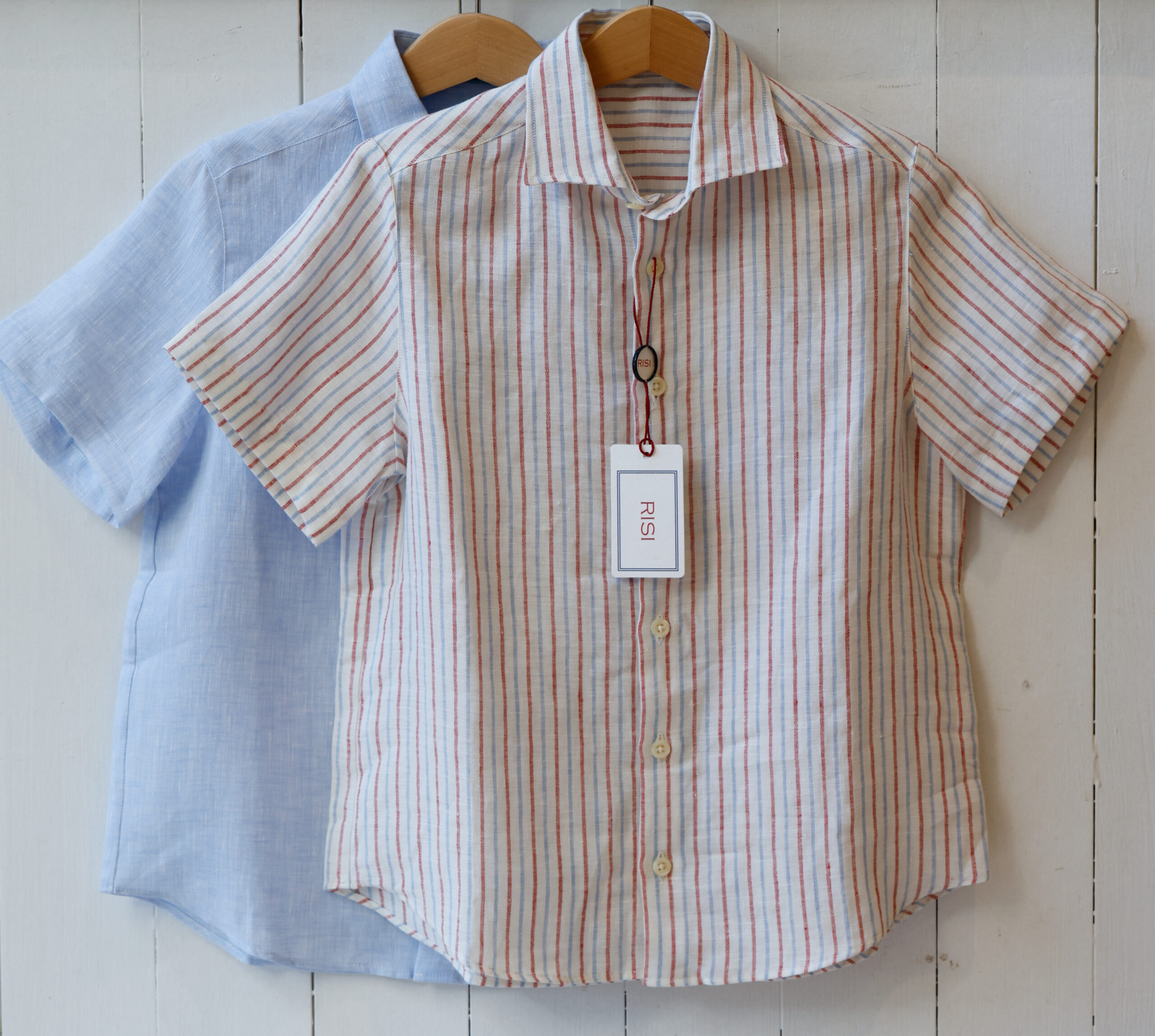 camicia bambini manica corta in lino modello Fiorenza negozio RISI Milano