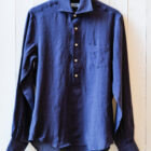 Camicia uomo collo francese abbottonatura a polo 5 bottoni modello Lucia RISI Milano