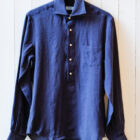 Camicia uomo collo francese abbottonatura a polo 5 bottoni modello Lucia RISI Milano