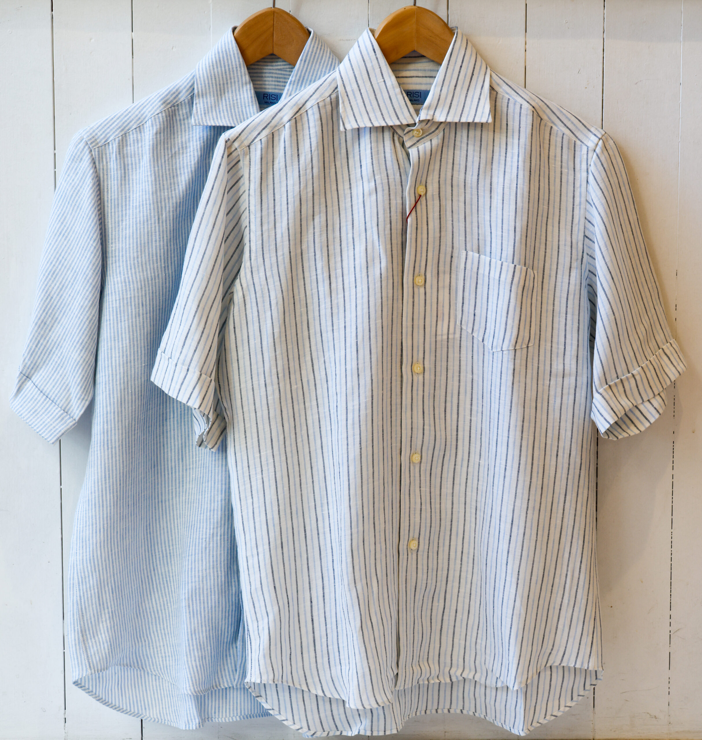 camicia da uomo a maniche corte in lino modello Clara RISI Milano