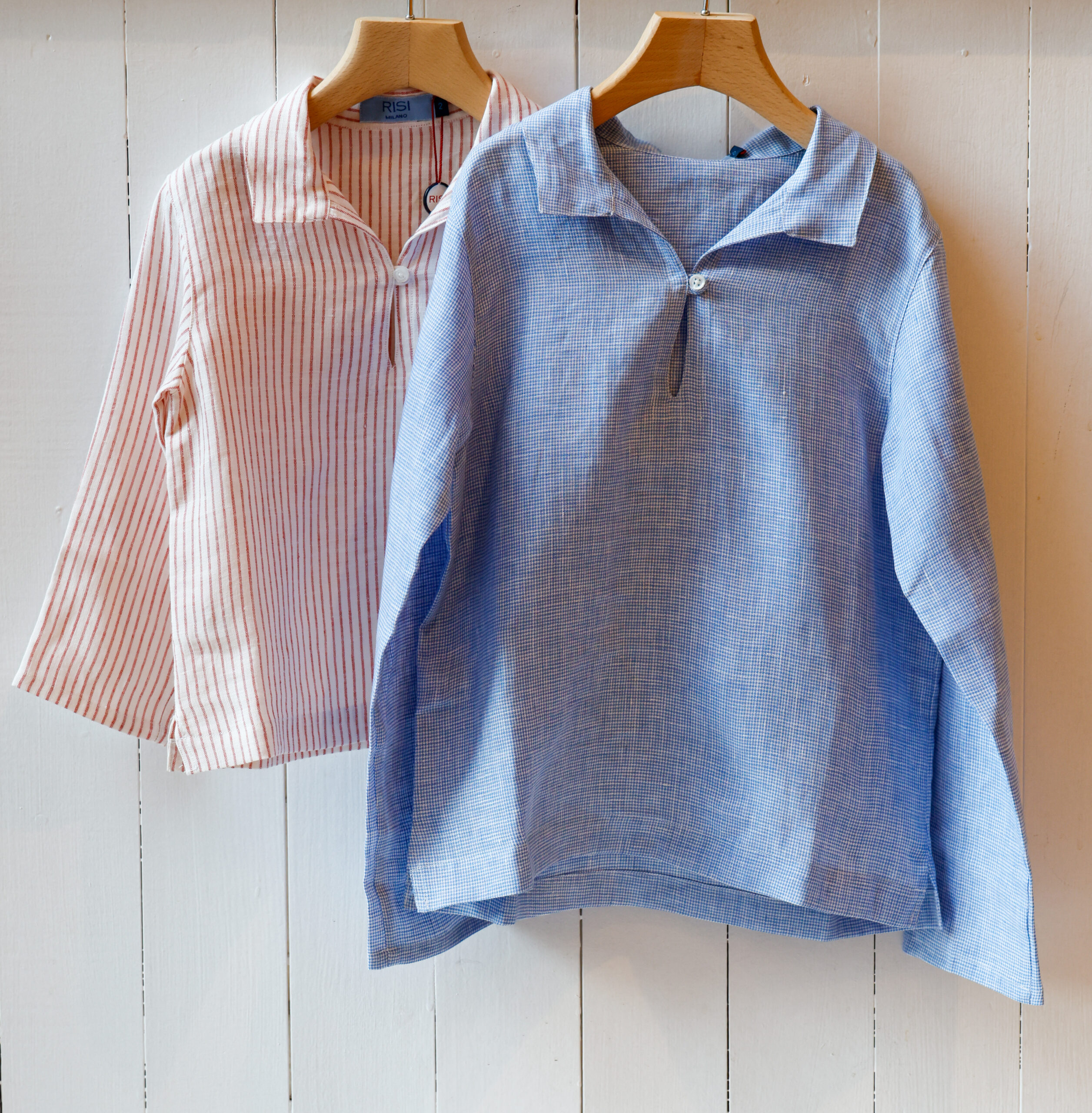 camicia bambini scollo a V in lino modello Orsola RISI Milano