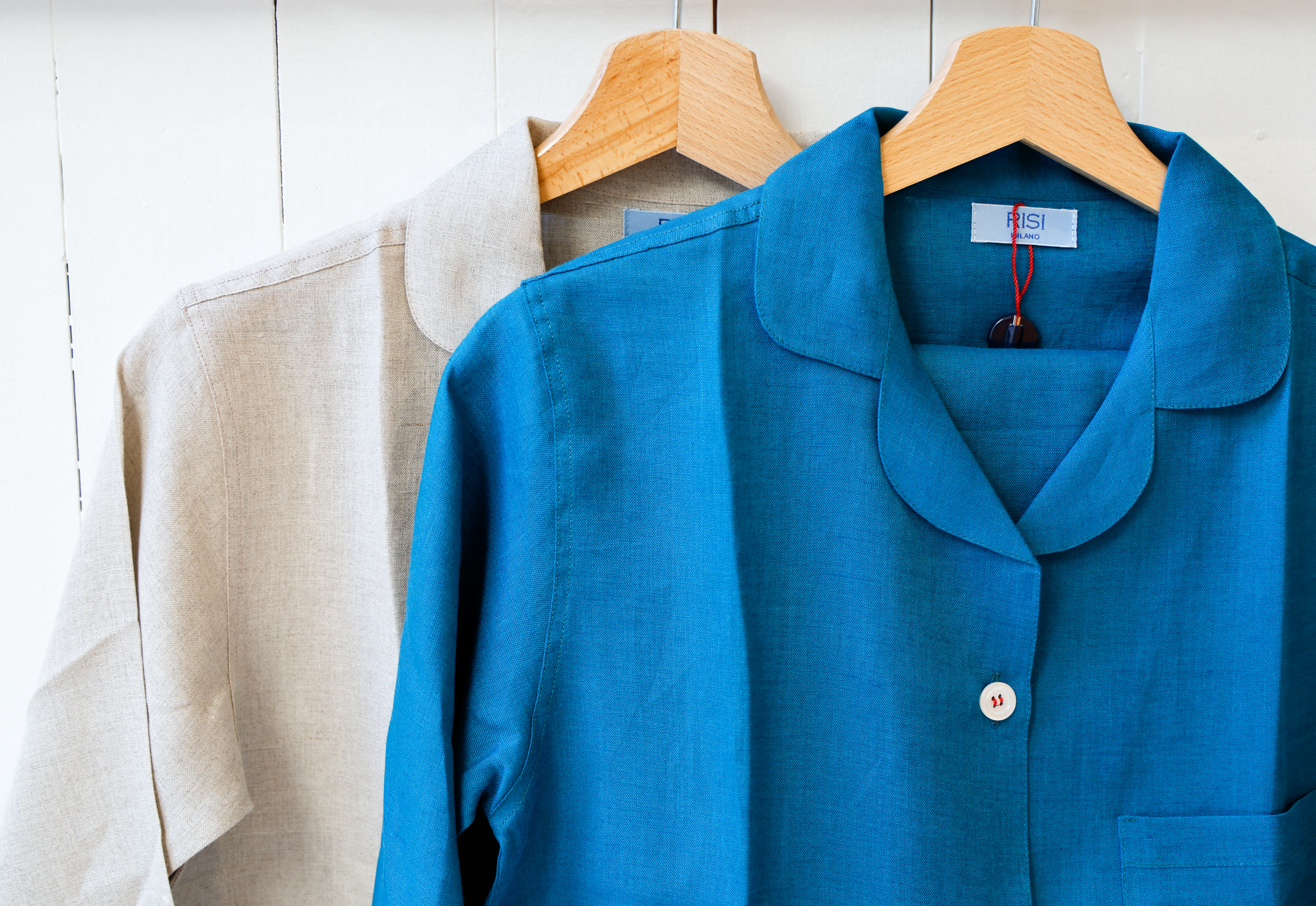 Pigiama da donna lungo in lino Gianvittorio Risi Milano.