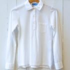 Polo manica lunga donna con colletto bianca modello Stefania